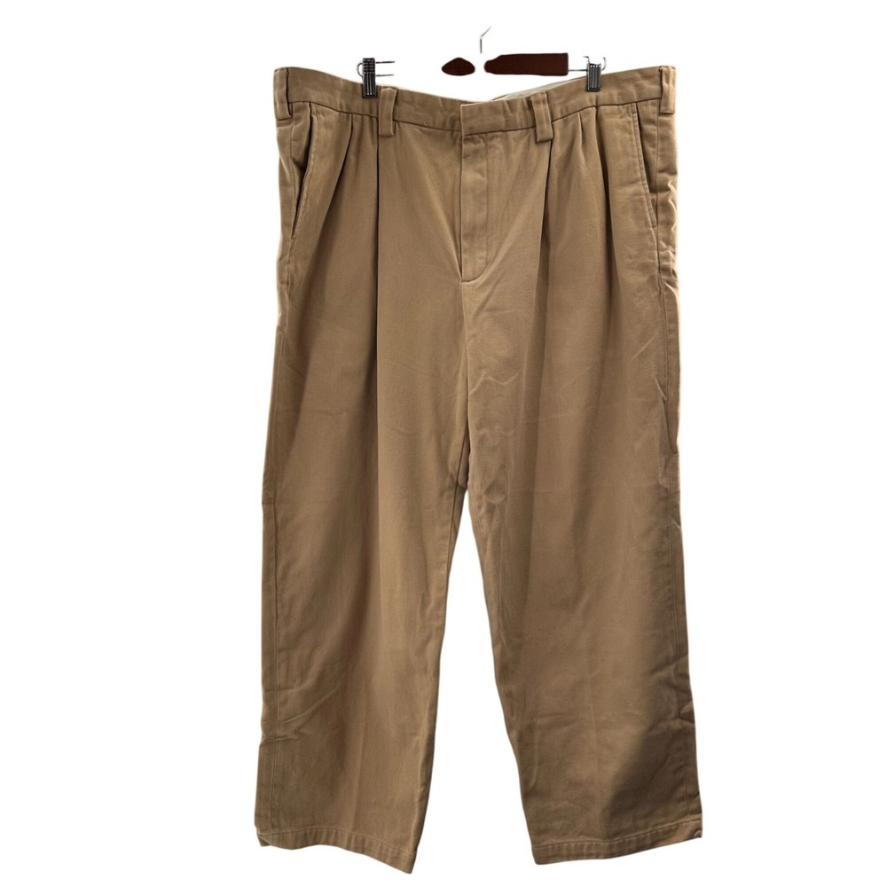 Vintage L.L. Bean Mens Classic Fit Khaki Pants Cotton‎ 43x29 Chinos Pleated Warm